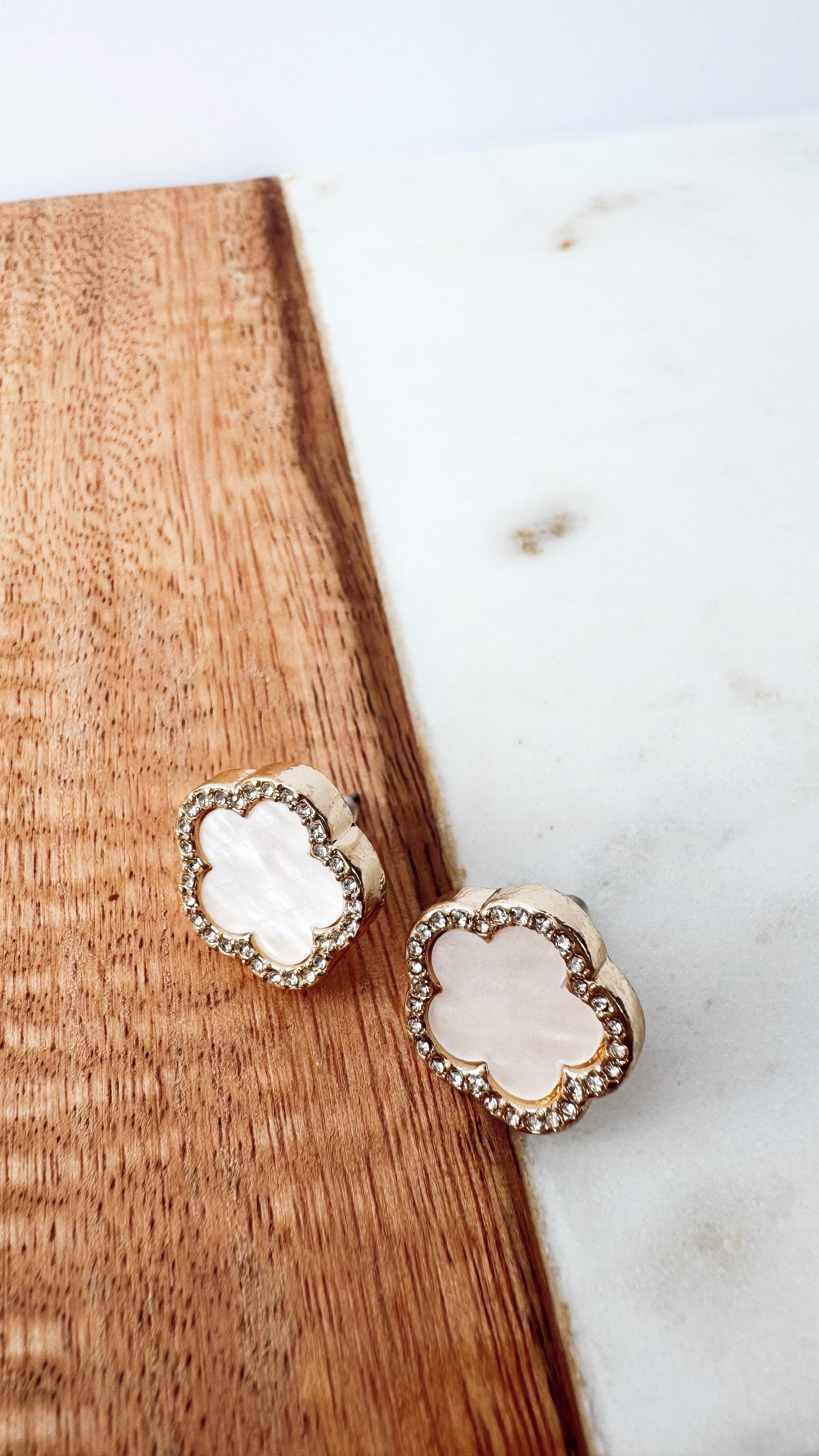 White clover earrings