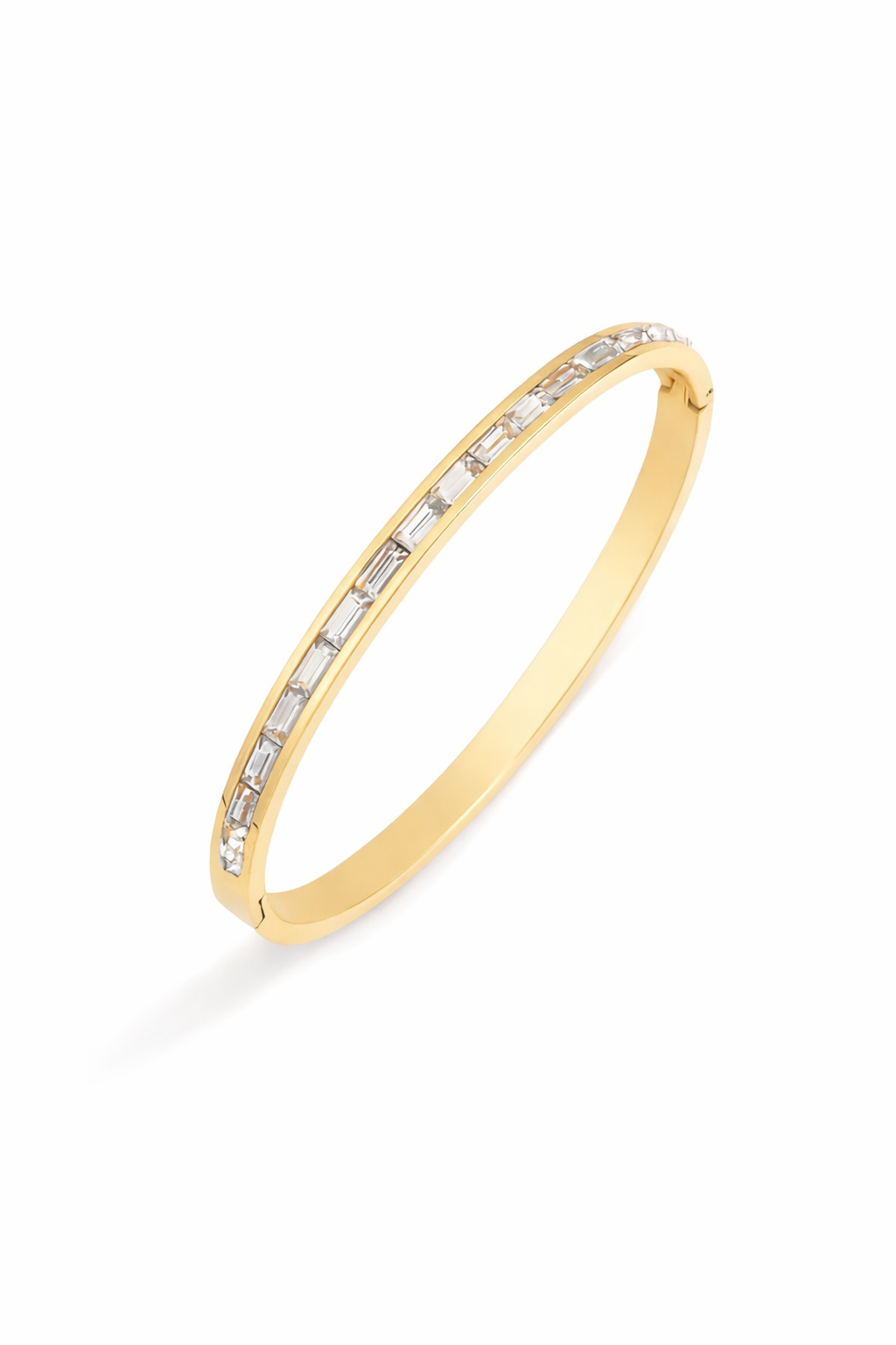 Crystal Gold Bangle Bracelet – Stainless Steel