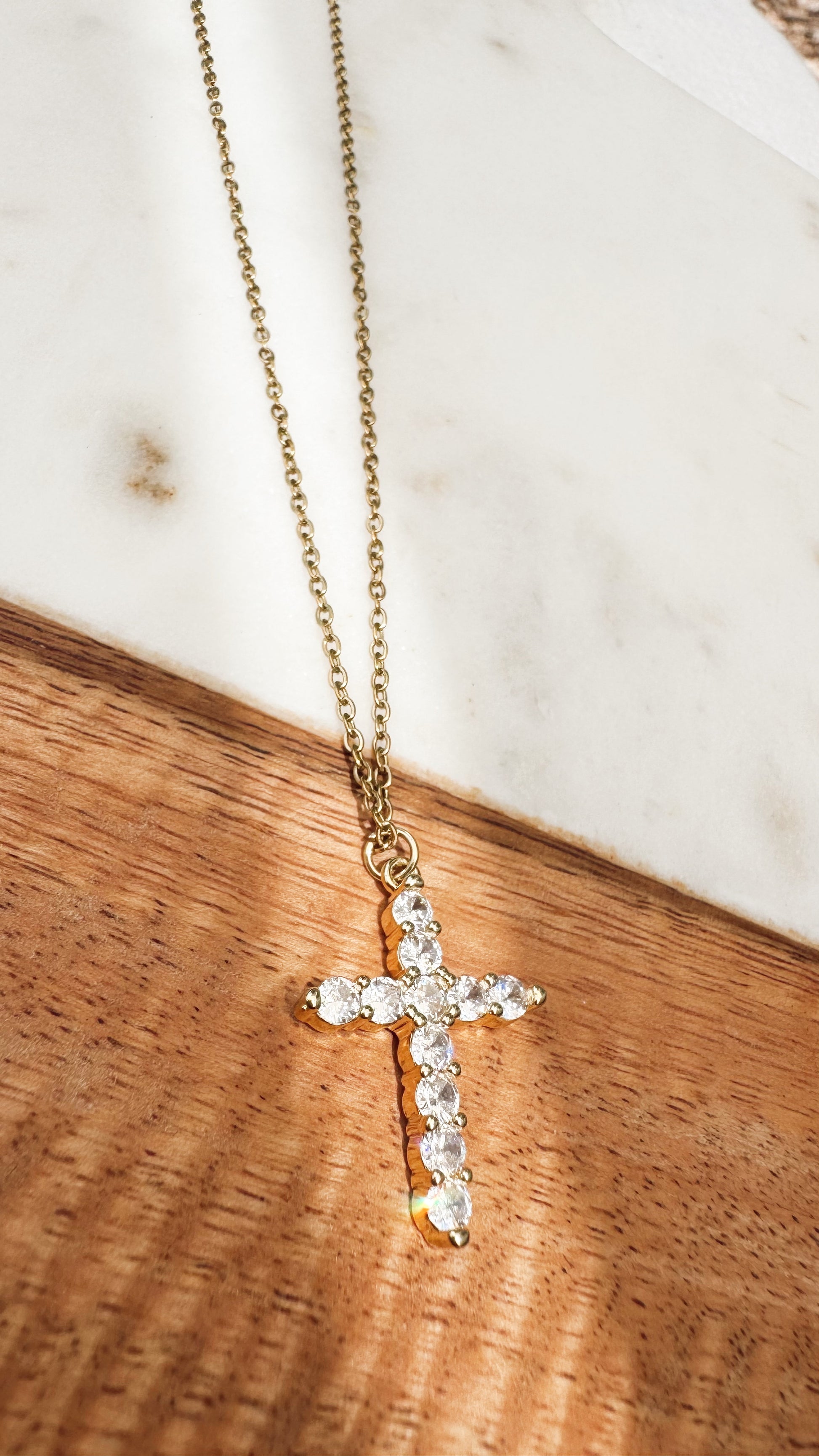 Cross Necklace with Zirconia