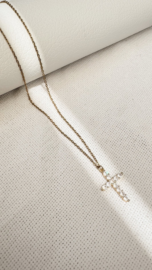 Cross Necklace with Zirconia