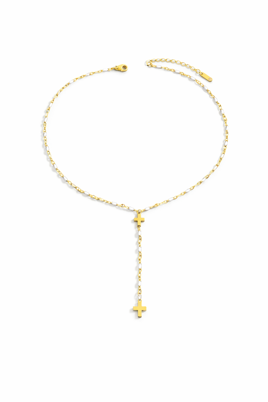 Dual Faith Y Necklace