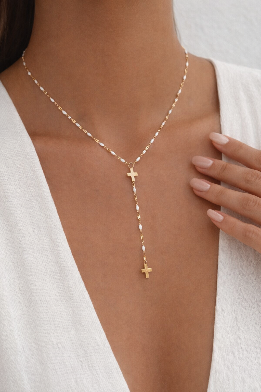Dual Faith Y Necklace
