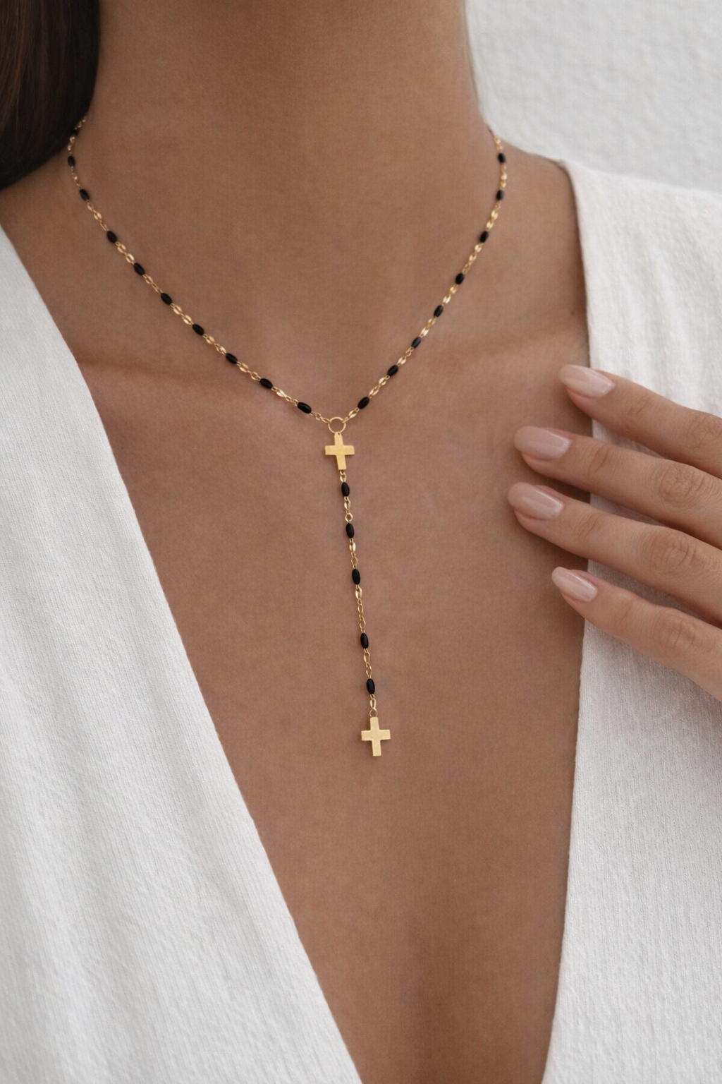 Dual Faith Y Necklace