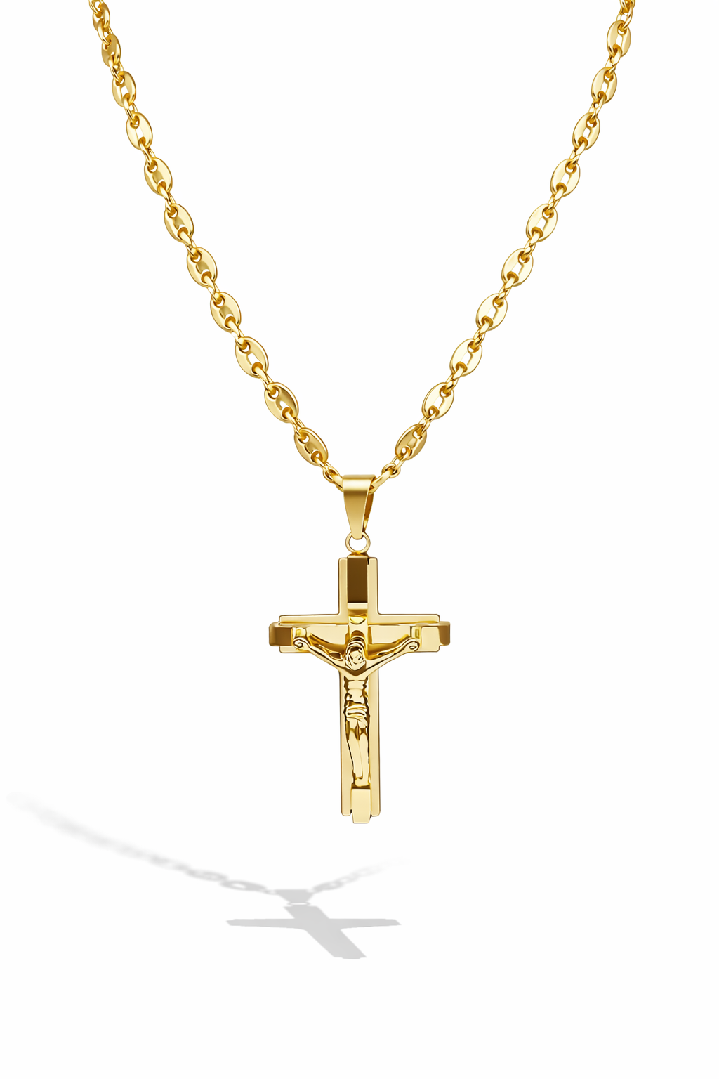 Classic Gold Crucifix Necklace