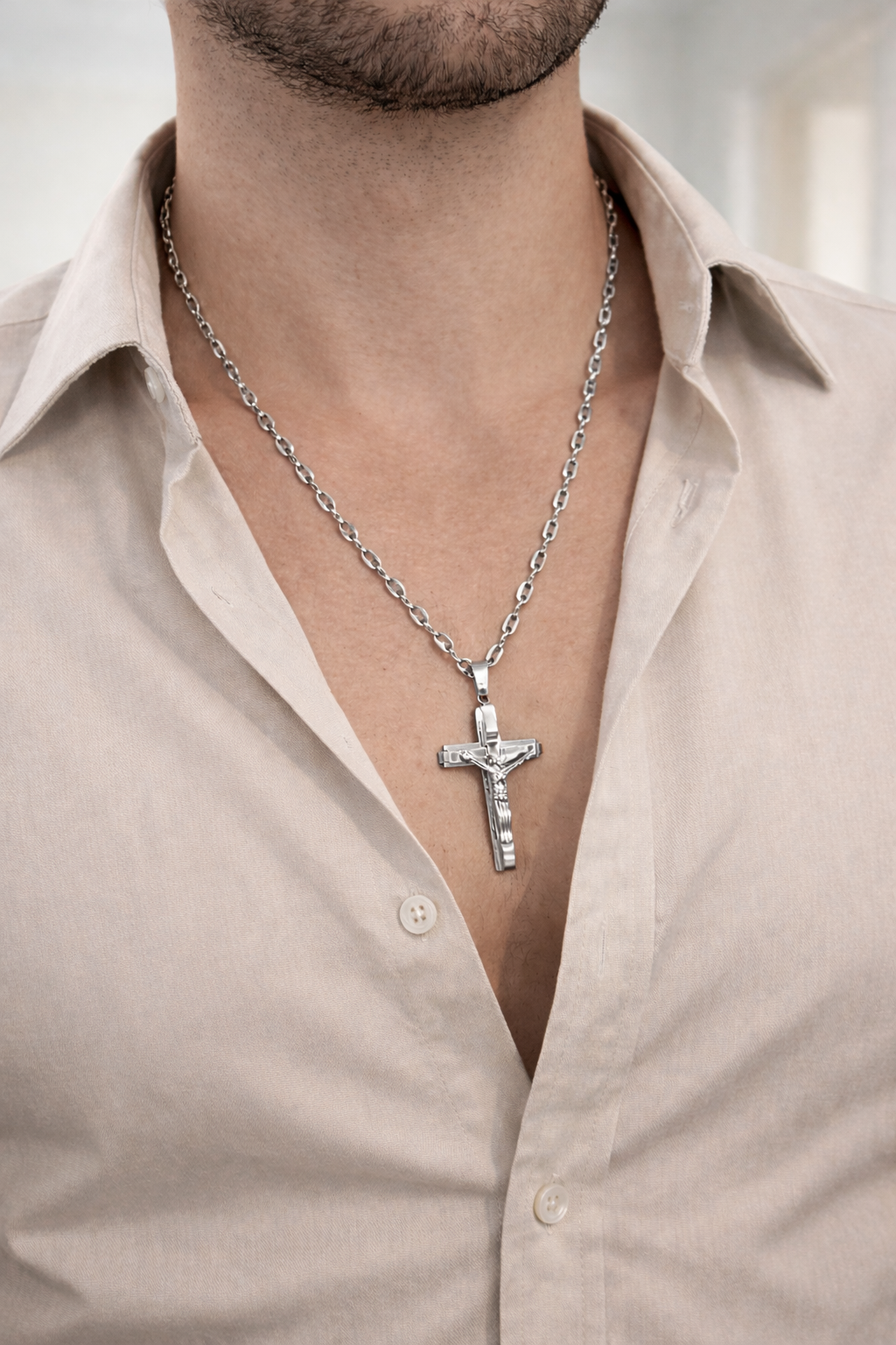 Classic Gold Crucifix Necklace
