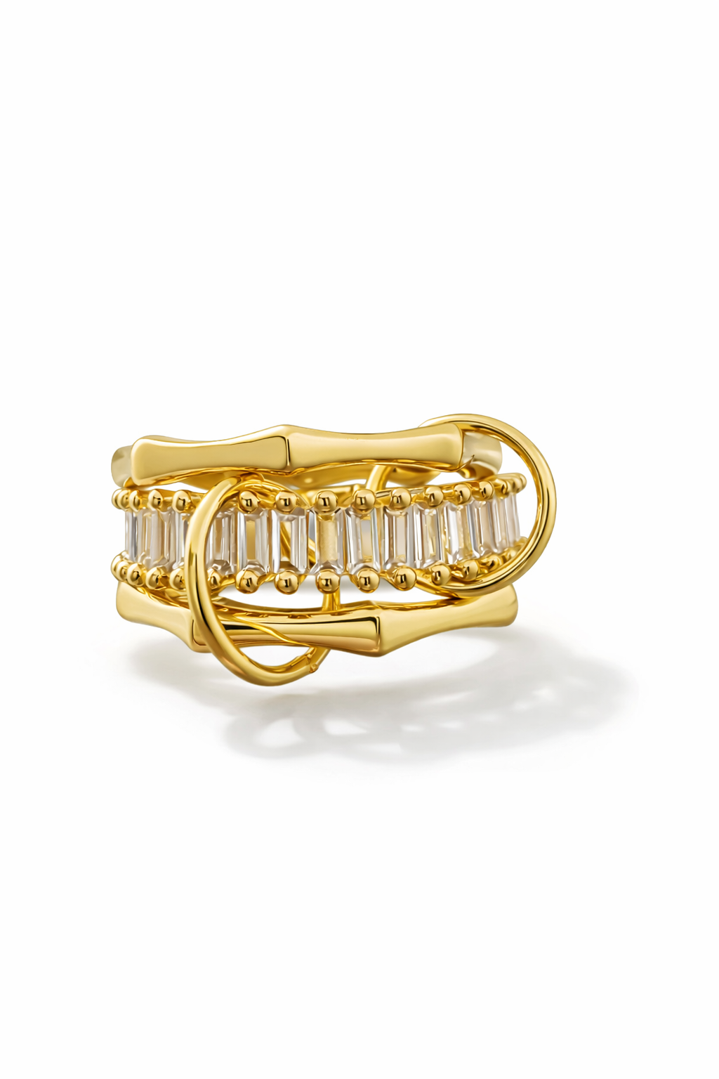 Golden Baguette Link Ring