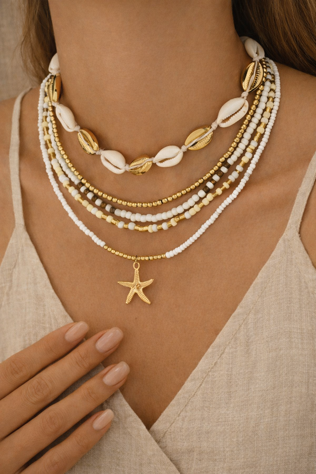 Golden Shore Star Necklace
