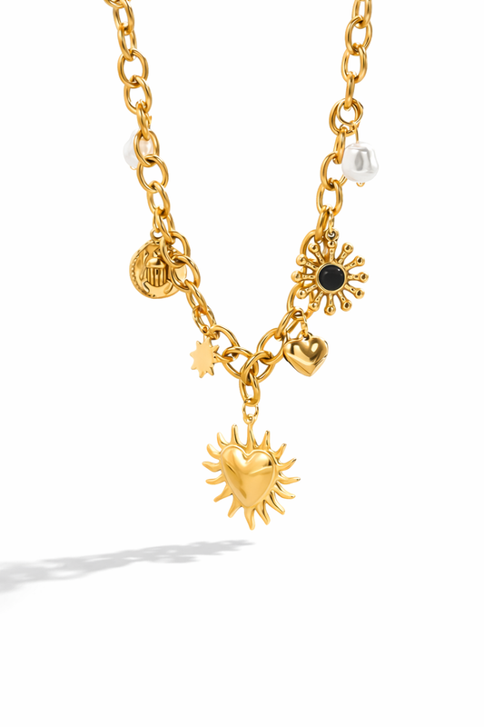 Golden Charm Heart Necklace