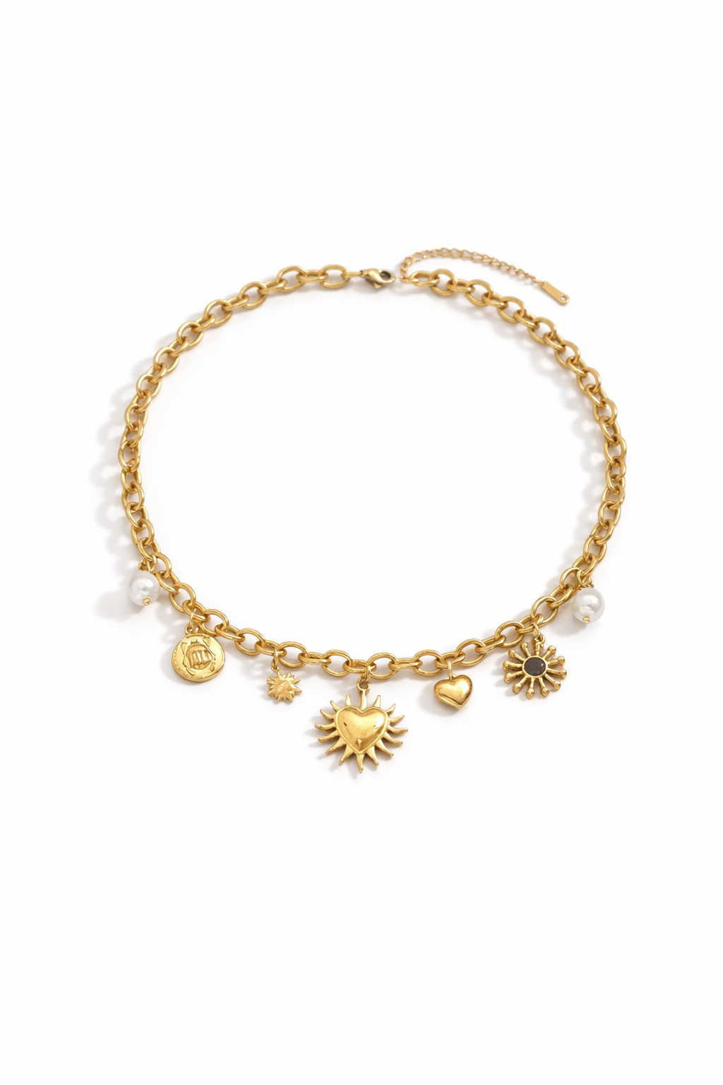 Golden Charm Heart Necklace