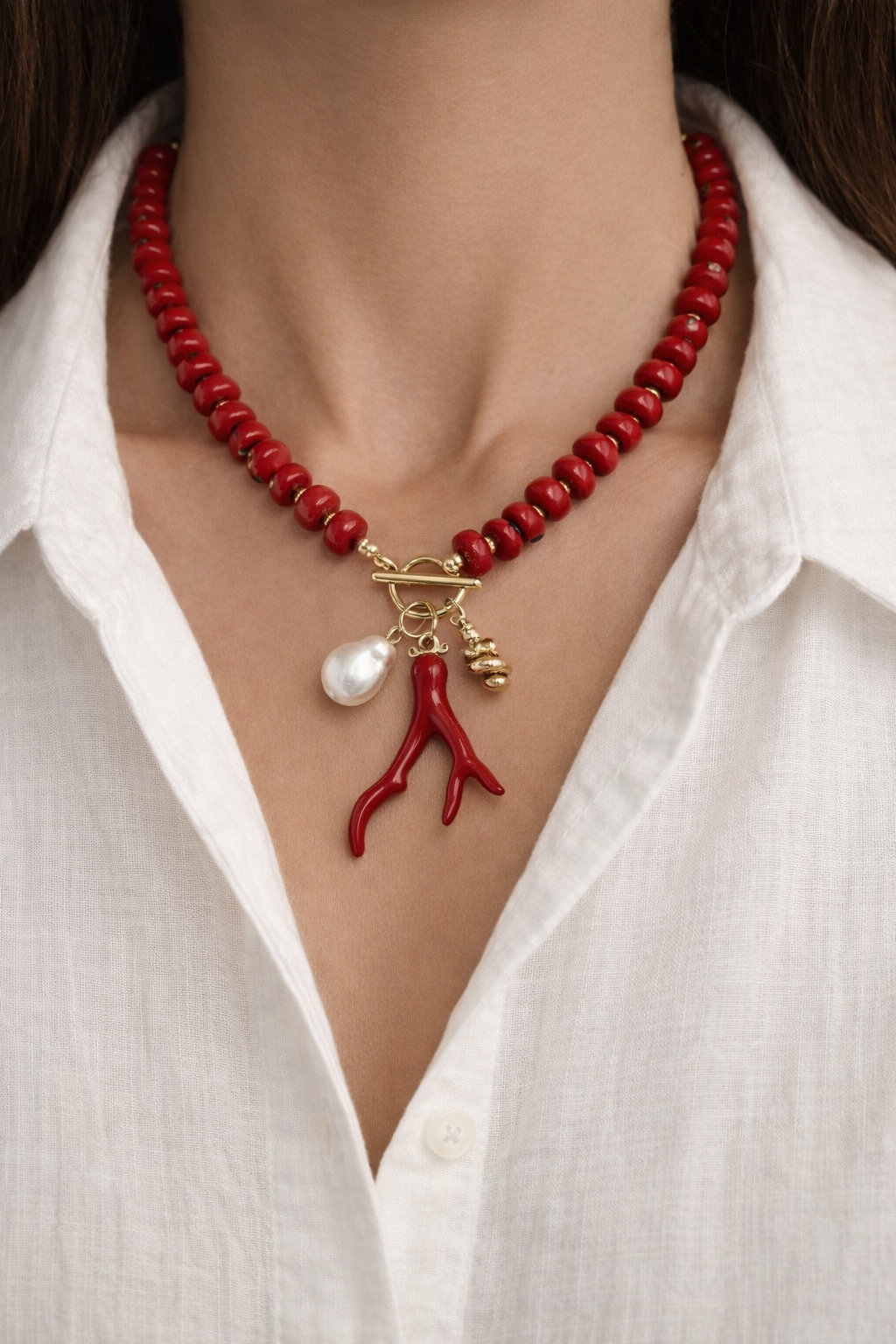 Coral Charm Necklace