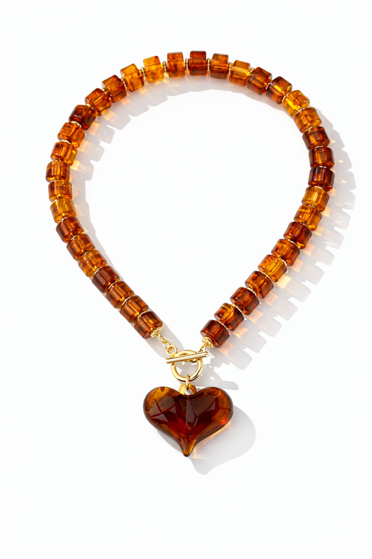 Amber Heart Necklace