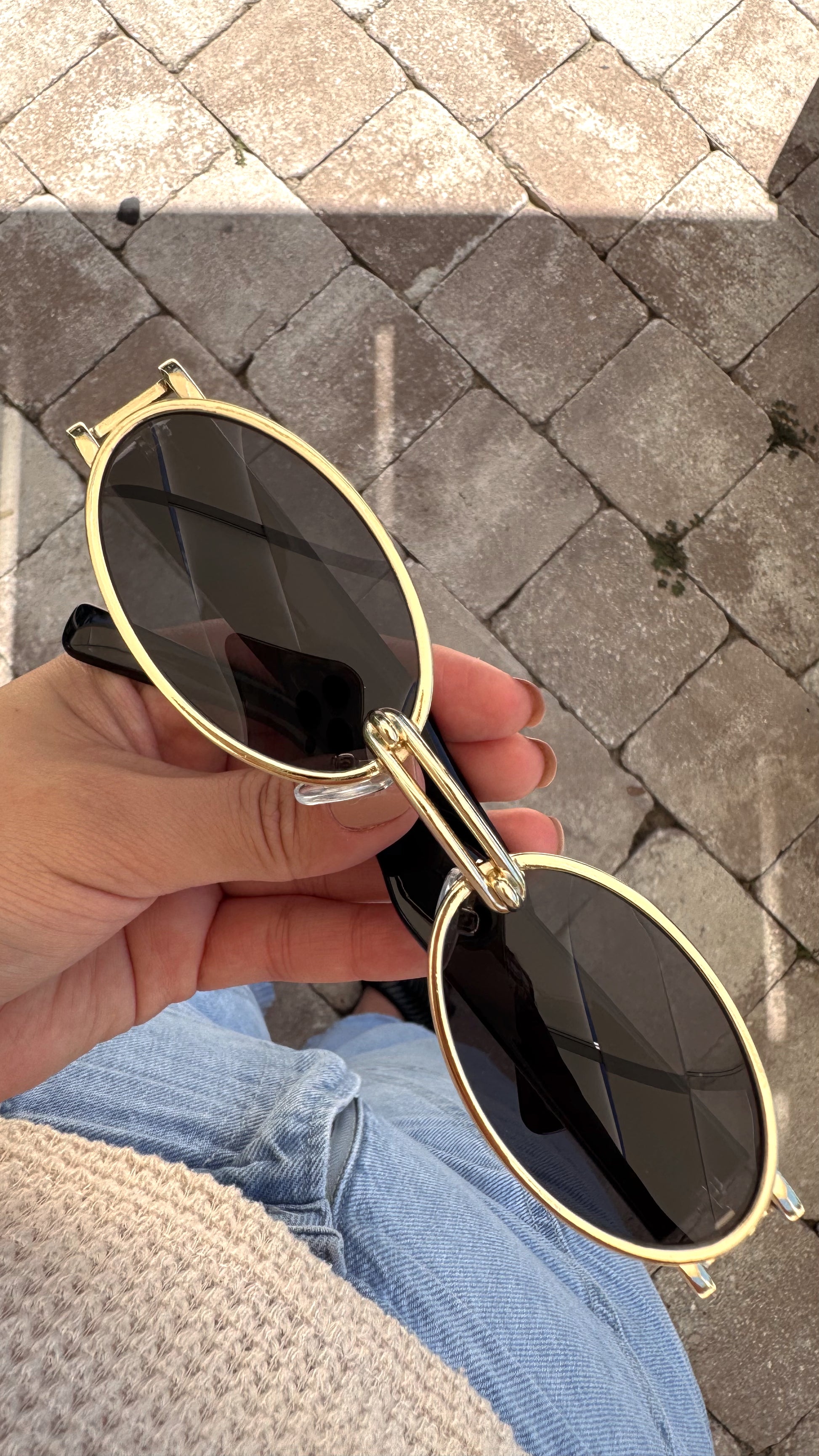 Black Oval Sunglasses