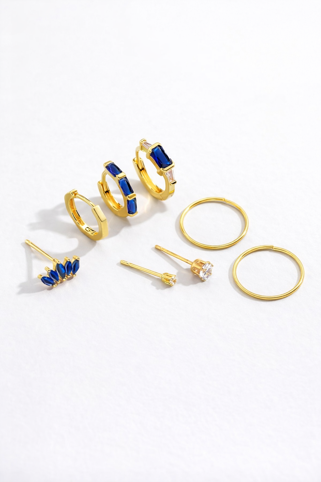 Blue Sapphire Ear Stack Set