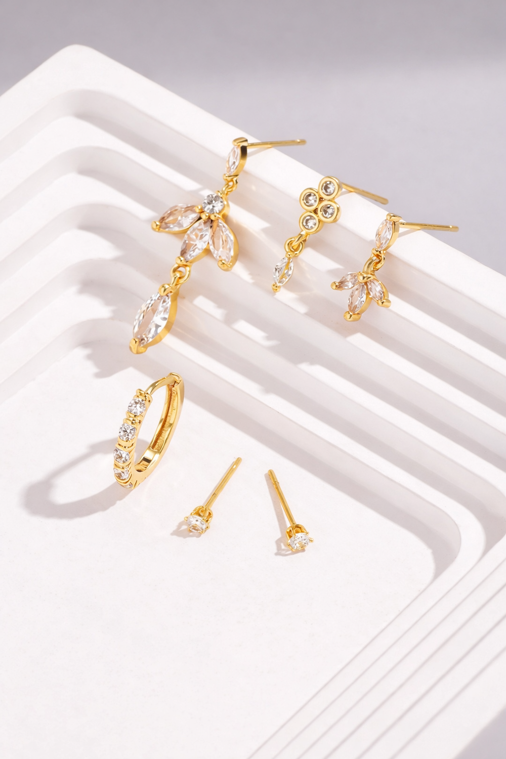 Golden Bloom Ear Stack