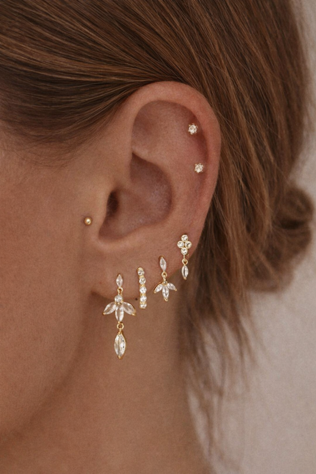 Golden Bloom Ear Stack