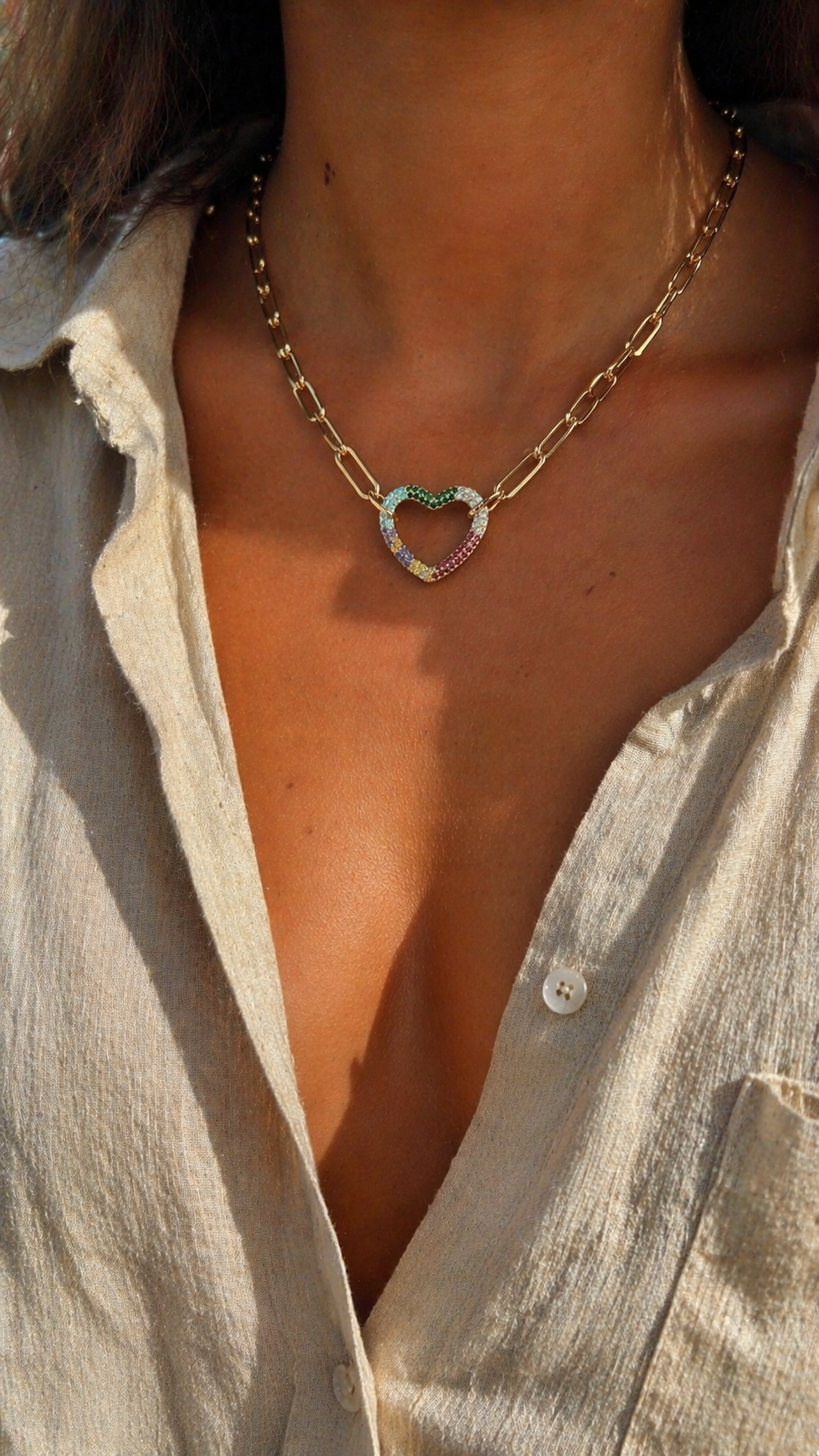 Radiant Color Heart Necklace